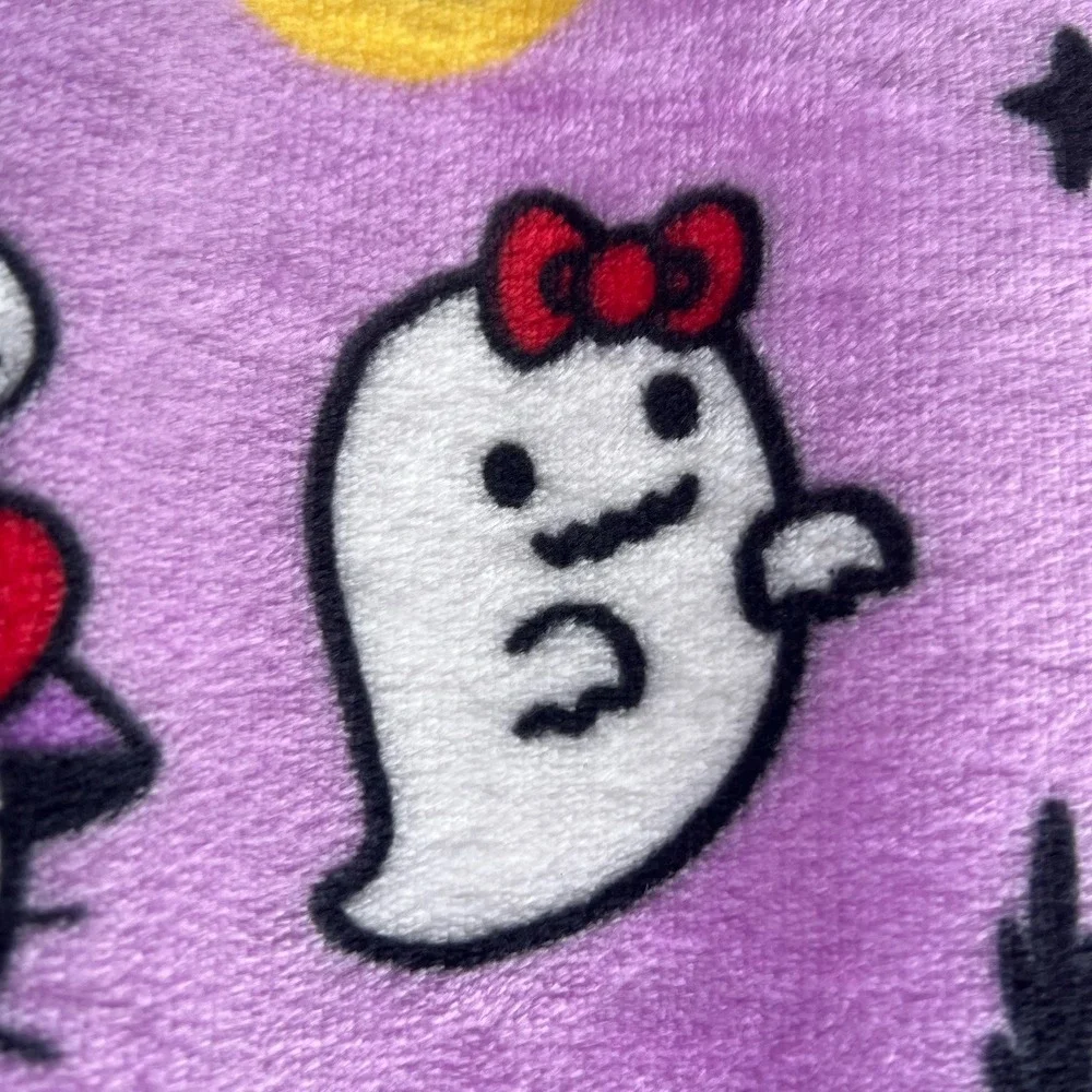 Hello Kitty Halloween Silk Touch Purple Throw Blanket Witchy Kitty 50 x 70 🎃